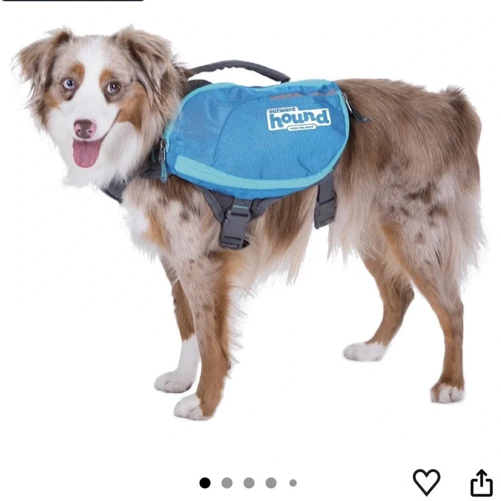 Outward Hound DayPak Dog Backpack Harness Blue Trek Vest Hiking Gear Medium Size